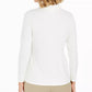 Charter Club Women's Petite Tie-Neck Crepe Top  White Size Petite S