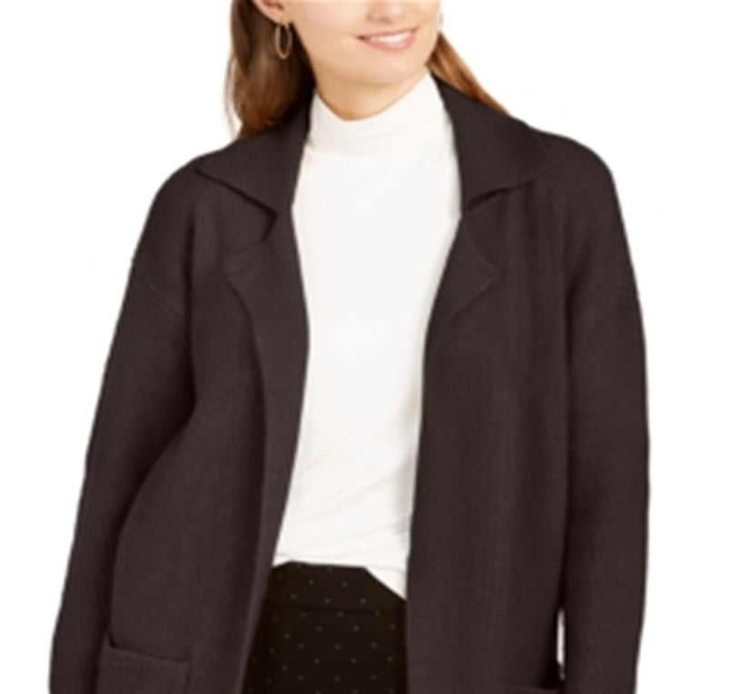 Style & Co Women's Oversized Patch Pocket Cardigan Brown Size Petite XL
