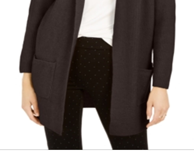 Style & Co Women's Oversized Patch Pocket Cardigan Brown Size Petite XL