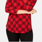Charter Club Women's Petite Printed Top  Red Size Petite S