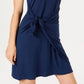 Style & CO Women's Scoop Neck Short Dress Blue Size S