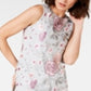 Jessica Howard Women's Floral Sleeveless Crew Neck Short Shift Party Dress Gray Size 14