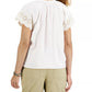 Style & Co Women's Flutter-Sleeve Blouse  White Size 2XL