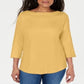 Karen Scott Women's Cotton Lace Trim Top Yellow Size Small