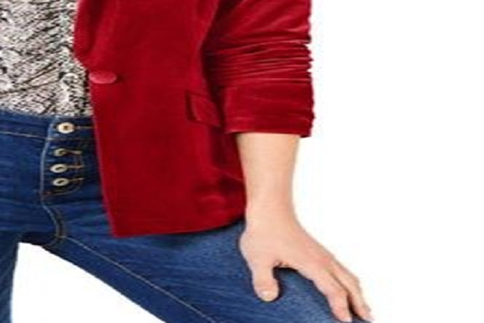 INC International Concepts Women's Velvet Blazer Red Size X-Small