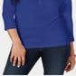 Karen Scott Women's Cotton Henley Top Blue Size X-Small