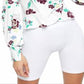 Free People Women's Floral Long Sleeve V Neck Top White Size Medium