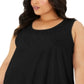 Style & Co Women's  Petite Sleeveless Handkerchief-Hem Top Black Size PXS