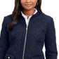 Charter Club Women's Quilted Jacket Blue Size Petite Small