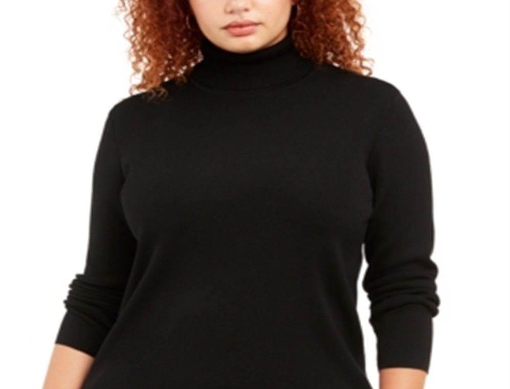 Anne Klein Women's Plus Turtleneck Sweater Black Size 1X