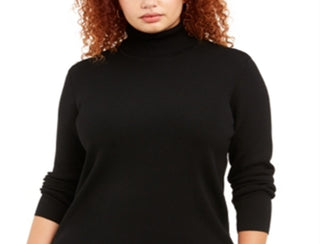 Anne Klein Women's Plus Turtleneck Sweater Black Size 1X