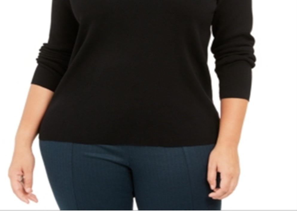 Anne Klein Women's Plus Turtleneck Sweater Black Size 1X