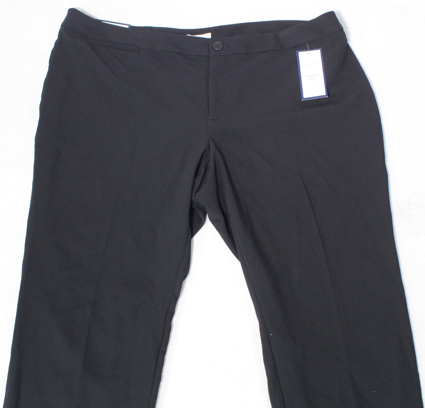 Charter Club Women's Straight Leg Wear to Work Pants Black Size 24W