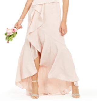 Adrianna Papell Women's Full Length Hi Lo Formal Dress Pink Size 16