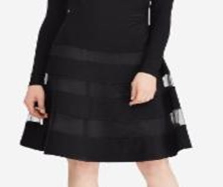 Lauren Ralph Lauren Women's Tulle-Trim Jersey Dress Black Size 8