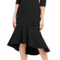 Calvin Klein Women's Flounce Bottom MIDI Dress Black Size 8