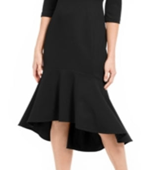 Calvin Klein Women's Flounce Bottom MIDI Dress Black Size 8