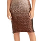 Rachel Roy Women's Sequined Ombre Sleeveless V Neck Knee Length Cocktail Sheath Dress Brown Size 0