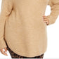 Style & Co Women's Knit Ribbed Trim Funnel Neck Sweater Brown Size 2X