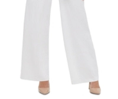 Tommy Hilfiger Women's Tie Waist Sleeveless Jumpsuit White Size 14