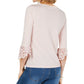 Charter Club Women's Petite Bell-Sleeve Embroidered Top  Misty Pink Pink Size Petite S