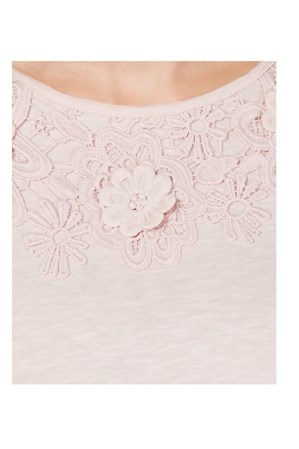 Charter Club Women's Petite Bell-Sleeve Embroidered Top  Misty Pink Pink Size Petite S