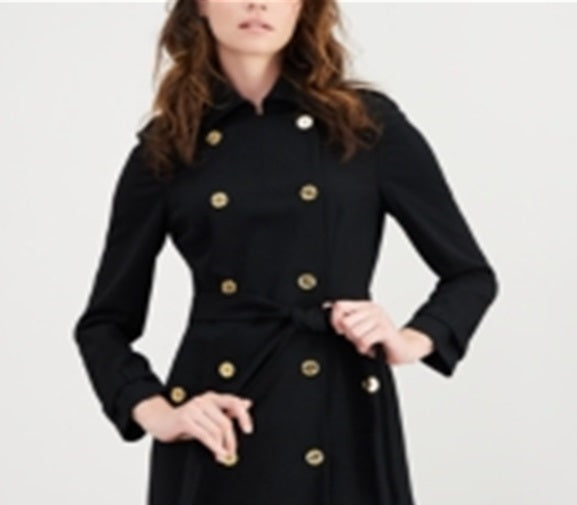 Calvin Klein Women's Military Coat Dress Black Size 16