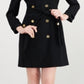 Calvin Klein Women's Military Coat Dress Black Size 16