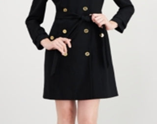 Calvin Klein Women's Military Coat Dress Black Size 16
