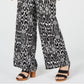 INC International Concepts Women's Ikat-Print Crinkle Gauze Pants Black Size Petite XL