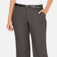 Charter Club Women's Belted Slim It up Trousers Gray Size 14 Petite