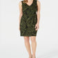Kasper Women's Palm Print Sheath Dress Green Size 10 Petite