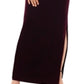 Xscape Women's Slitted Zippered Cap Sleeve Cowl Neck Maxi Formal Sheath Dress Purple Size 4 Petite