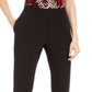 Calvin Klein Women's Piped Trim Cropped Dress Pants Black Size 2 Petite