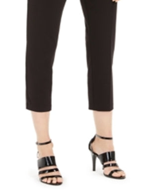 Calvin Klein Women's Piped Trim Cropped Dress Pants Black Size 2 Petite