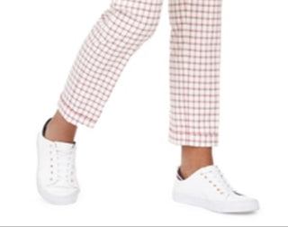 Tommy Hilfiger Women's Casual Pants Check Straight Leg Pants White Size 4