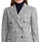 Ralph Lauren Women's Ryen Plaid Business Double Breasted Blazer Gray Size 8