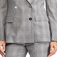 Ralph Lauren Women's Ryen Plaid Business Double Breasted Blazer Gray Size 8