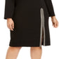 Calvin Klein Women's Dress Plus Sheath Bling Slit Black Size 20W