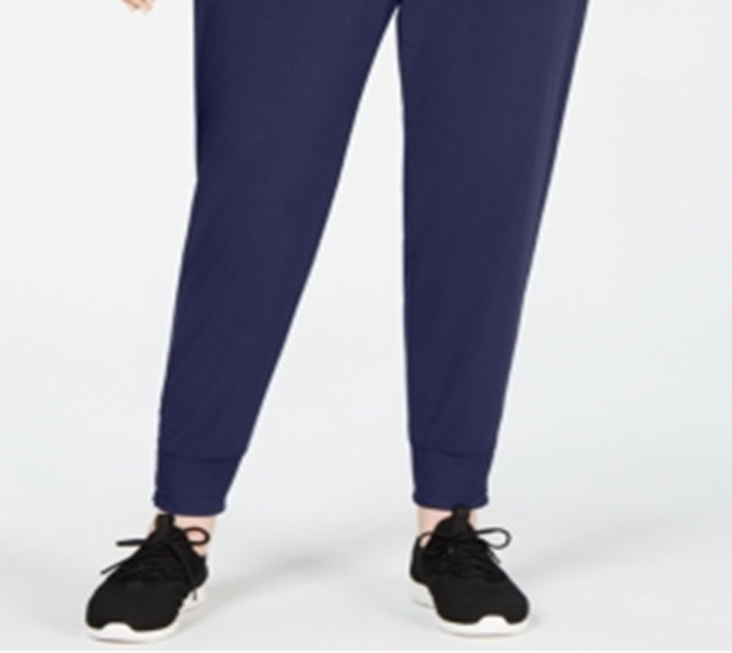 Ideology Women's Tie Lounge Pants Plus Blue Size 3X