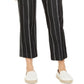 Charter Club Women's Striped Cropped Tummy Control Pants Blue Size 10