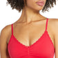 Free People Women's  Intimates Lace Trim Solid Everyday Bralette Red Size XS