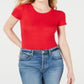 Free People Women's Baby Ribbed Tee Red Size Medium