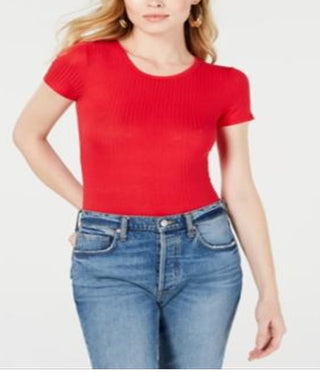 Free People Women's Baby Ribbed Tee Red Size Medium