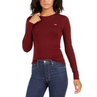 Levi's Women's Long Sleeve Baby Tee  Red Size Medium