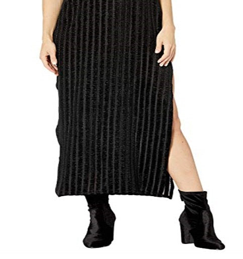 Free People Women's Slitted Sleeveless Sheath Dress Black Size Large