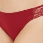 INC International Concepts Women's Lace Trim Thong Underwear Red Size Large