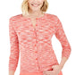 Charter Club Women's Space Dyed Button Cardigan Pink Size Small