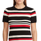 Ralph Lauren Striped Cotton-Blend Top Women's Clothing Black Size M