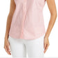 Charter Club Women's Cotton Pique Sleeveless Shirt Pink Size 18